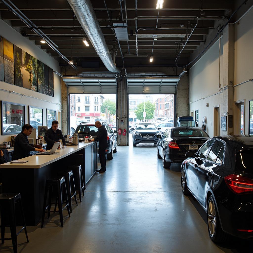 Car window repair shop in downtown Toronto