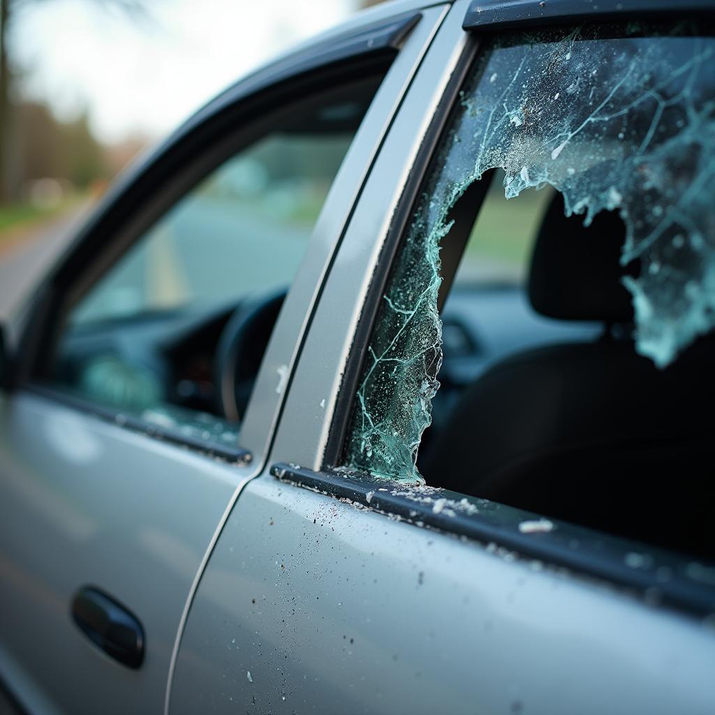 Car with Damaged Driver Side Window