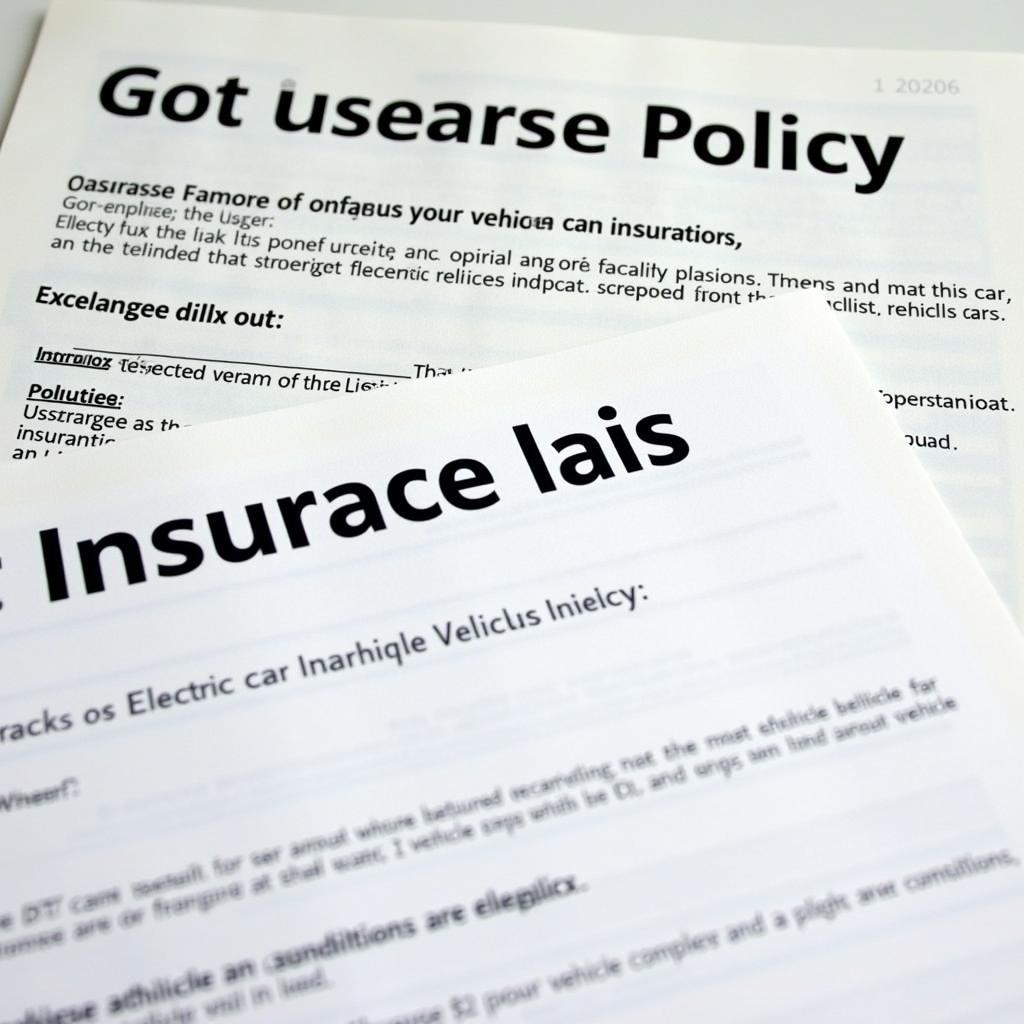 Electric Car Insurance Policy Documents