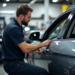 Electric Car Window Repair at a Garage