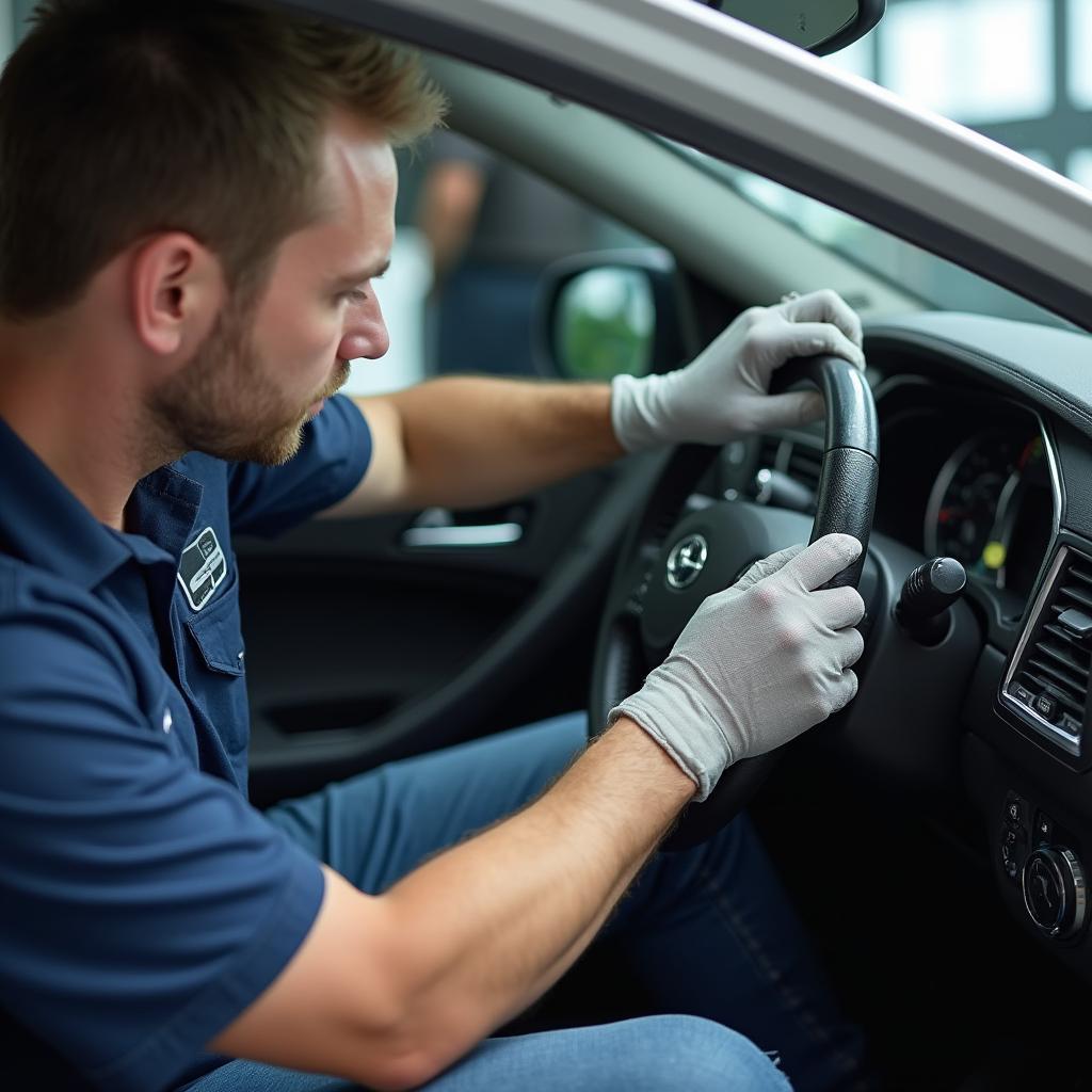 Electric Car Window Repair in Progress