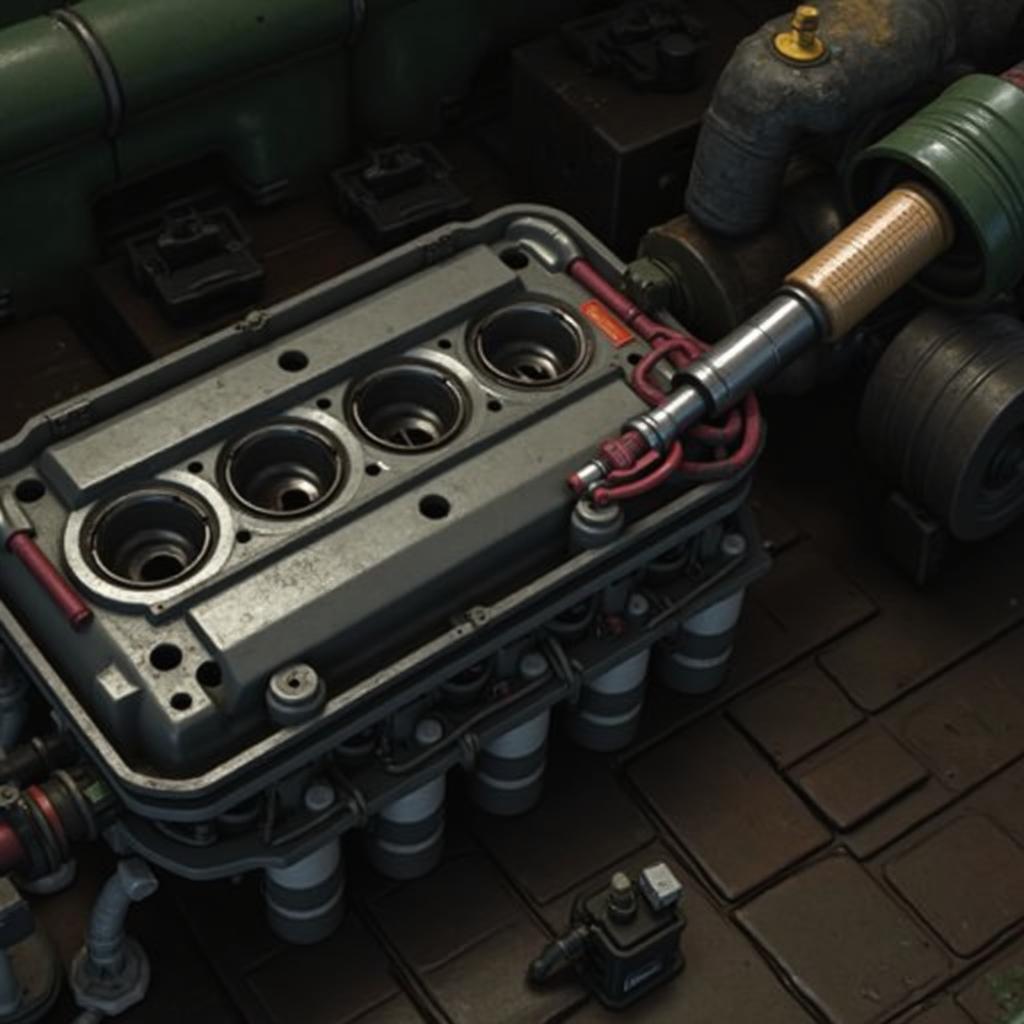 Engine Block Repair in Progress in Car Mechanic Simulator