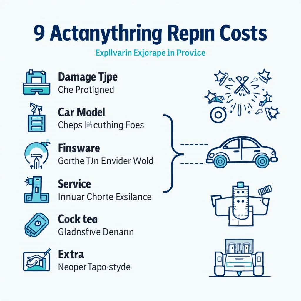 Infographic depicting factors influencing car window repair costs