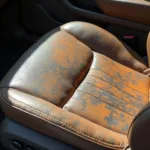 Faded Leather Car Seat