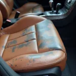 Faded Leather Car Seat