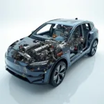 Electric car engine with fewer components