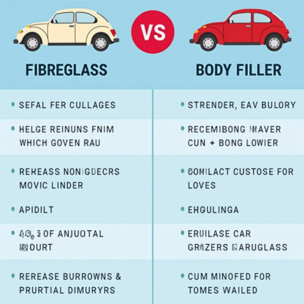 Choosing between fibreglass and body filler for car body repair