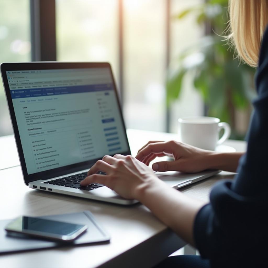 Person using a laptop to file an insurance claim online