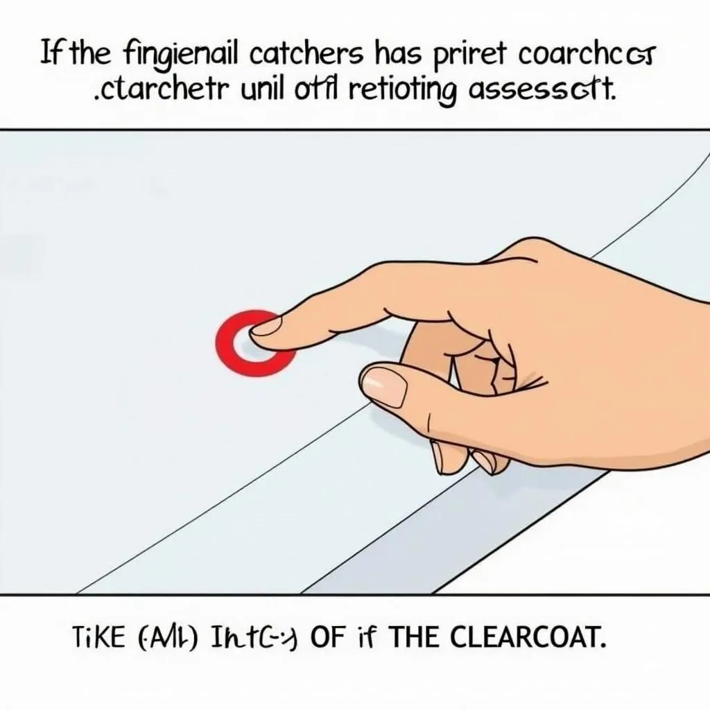 Using the fingernail test to determine the severity of a car paint scratch