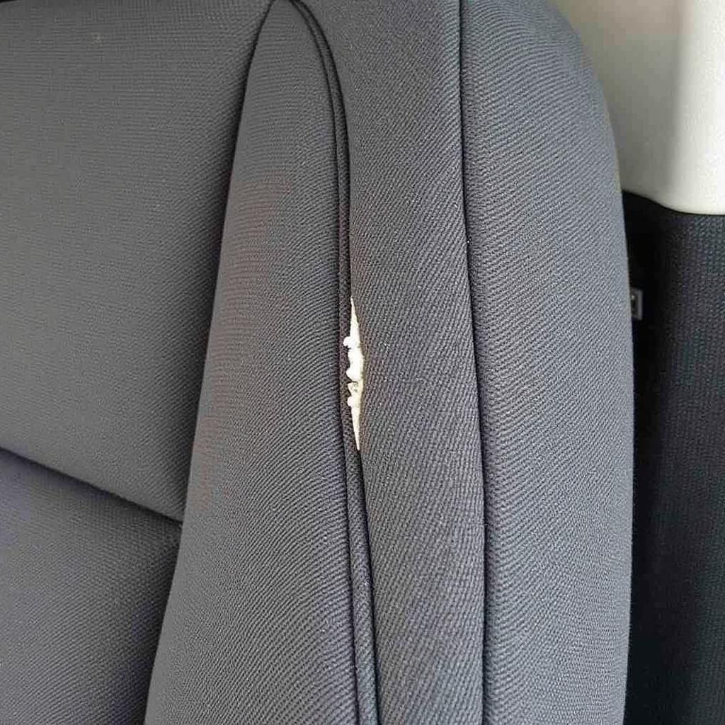 A newly repaired car seat