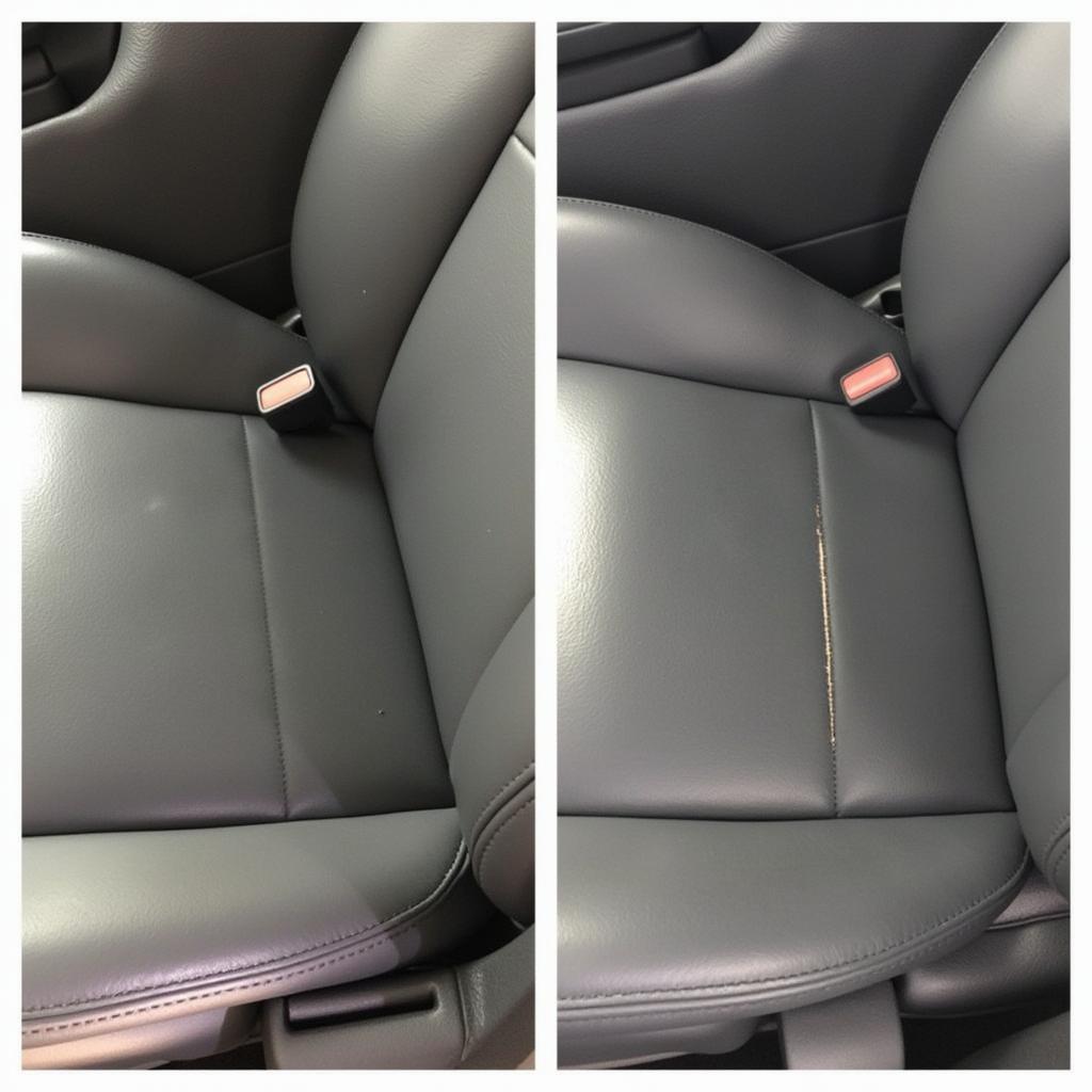 Finished Leather Car Seat Repair