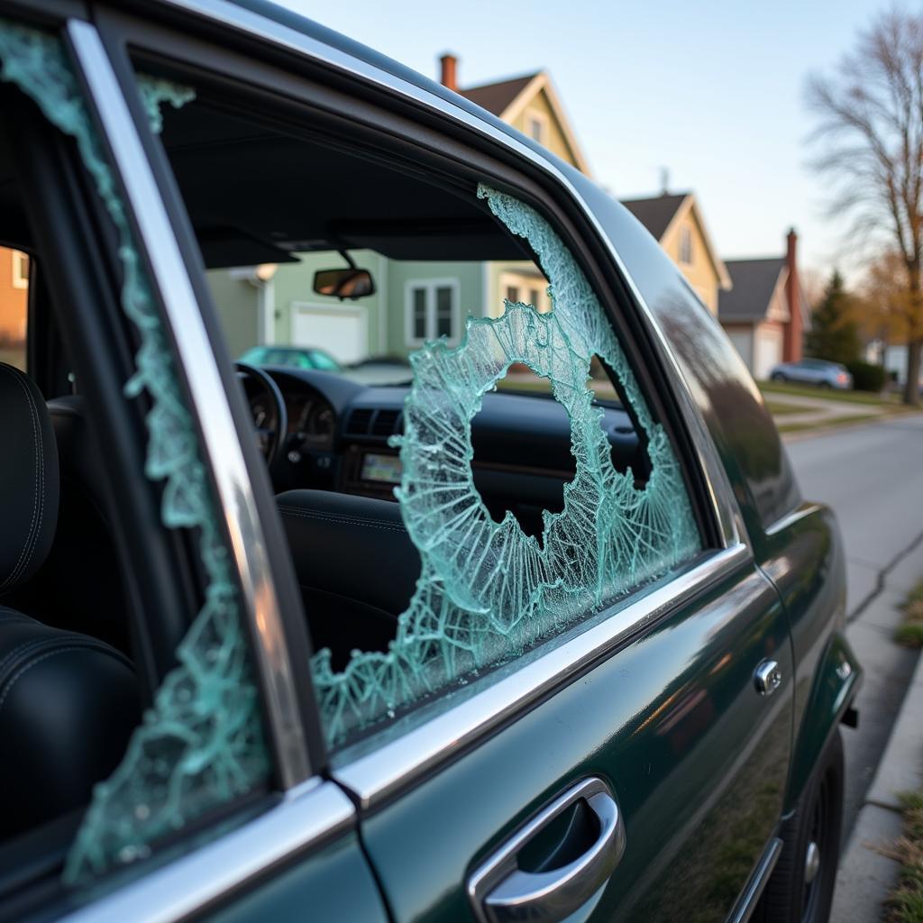 Car window damage in Flint MI