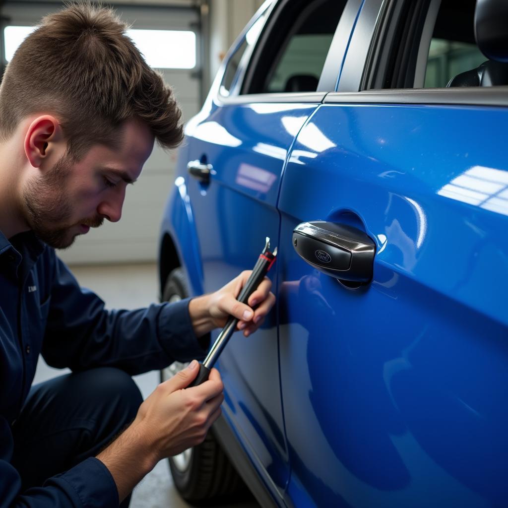 Ford Focus undergoing car body repair in Coventry