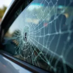 Car window with a large crack in Fort Myers