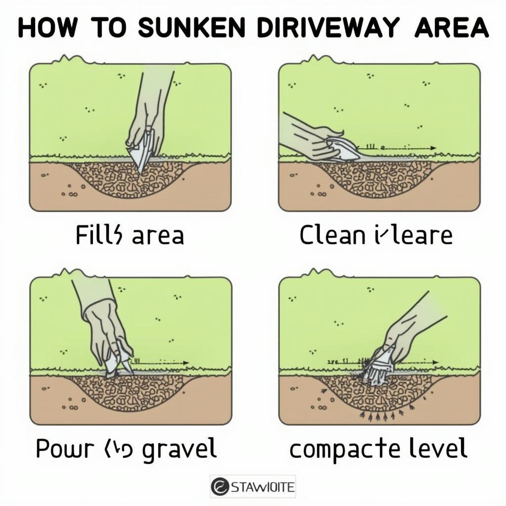 Repairing a sunken driveway with gravel