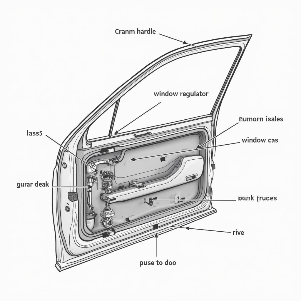 Car hand crank window mechanism diagram