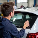 Inspecting the Repaired Rear Window