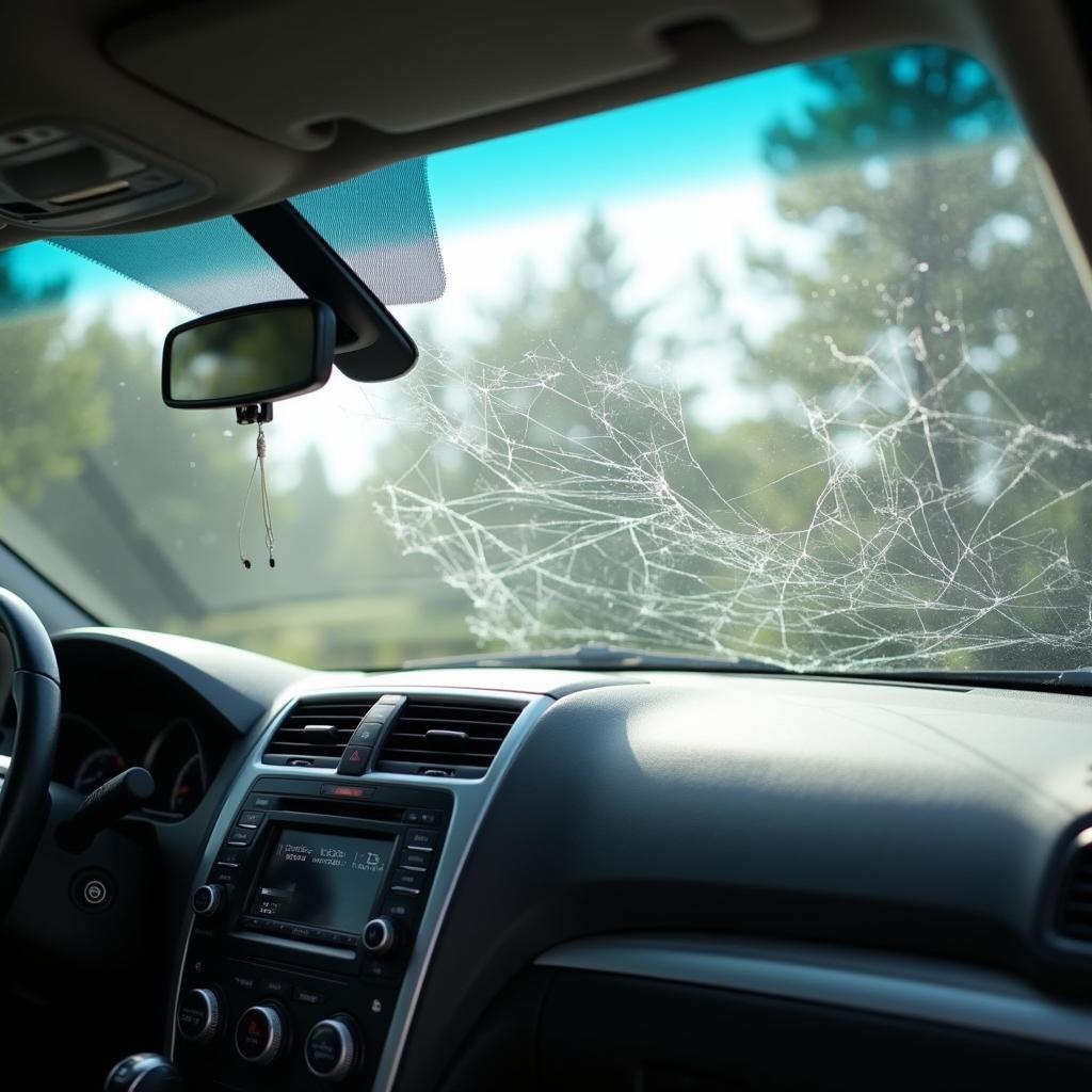 Sun-Damaged Car Dashboard