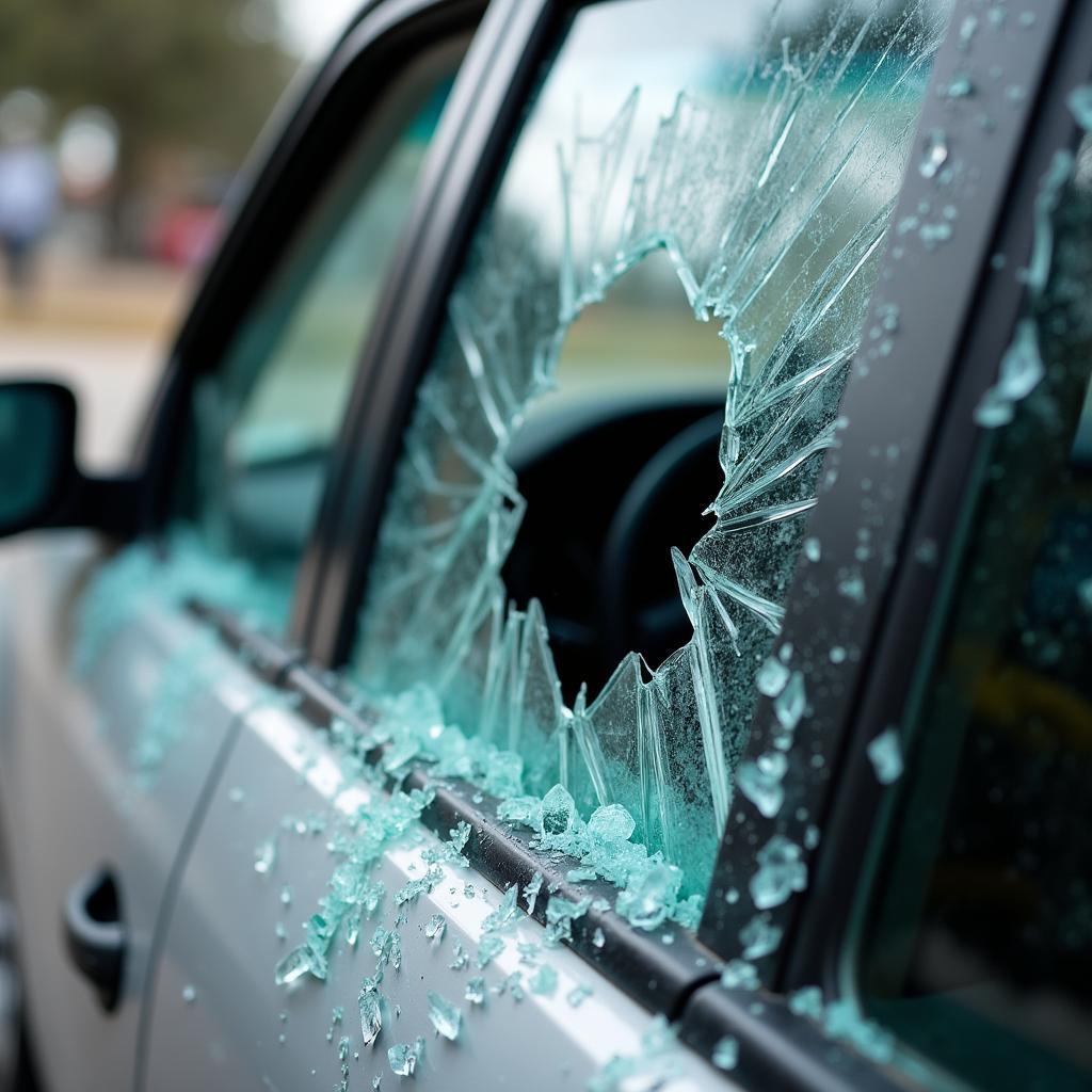 Car with Damaged Window in Jacksonville