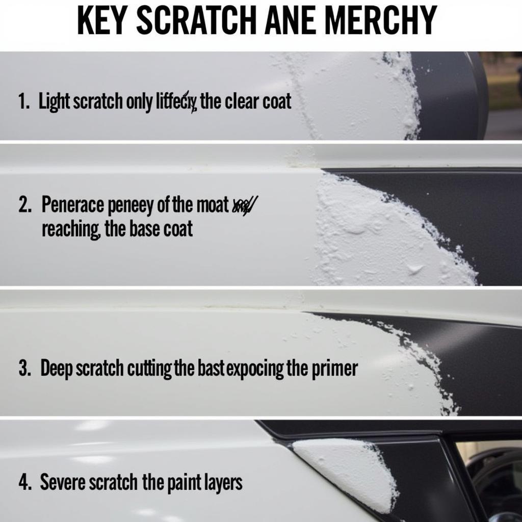 Car Key Scratch Severity Levels