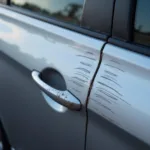 Close Up of Keyed Car Damage