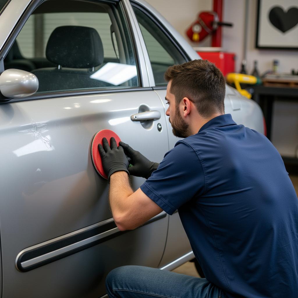 Keyed Car Repair Process in a Professional Shop