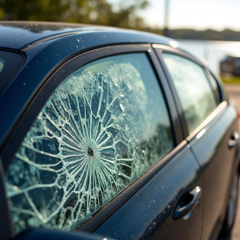 Car with Broken Window at Lake of the Ozarks