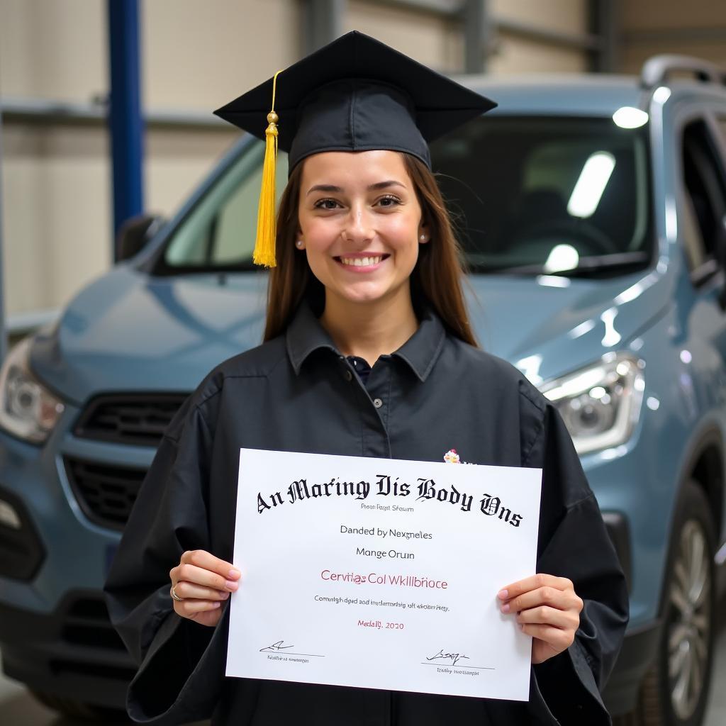 Proud Graduate Holding Certificate in Lancashire