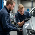 Student Receiving Guidance from Instructor in Lancashire