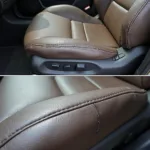 Leather car seat after a successful repair