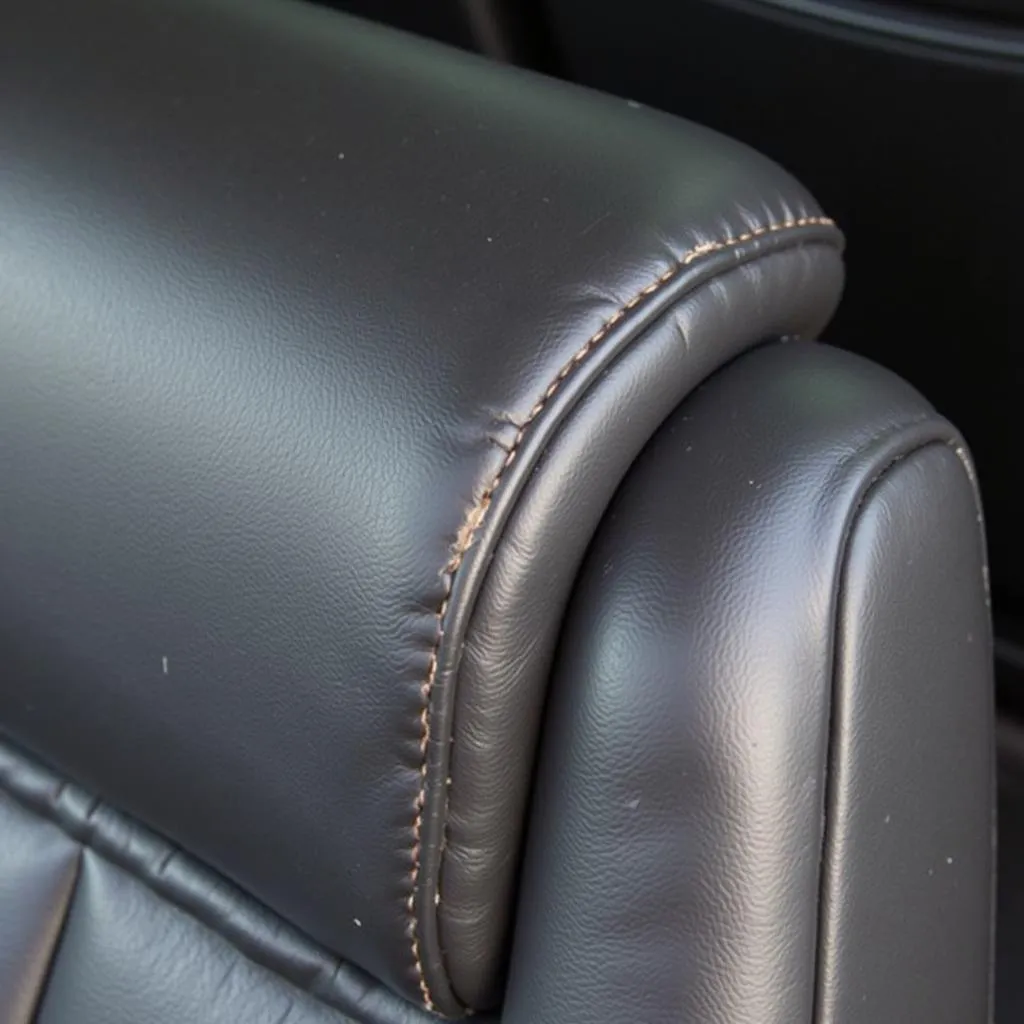 Leather Car Seat Bolster with Wear and Tear