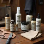 Leather Repair Kit and Tools on a Workbench