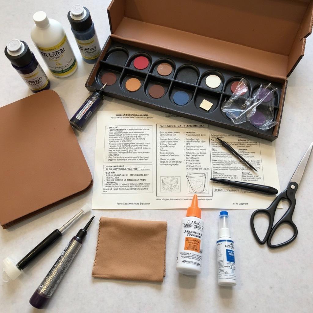 Leather repair kit and tools