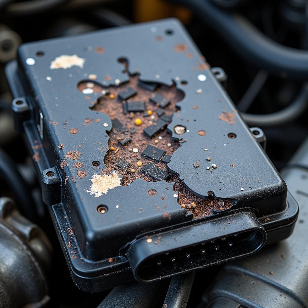 Damaged Car ECU After Lightning Strike