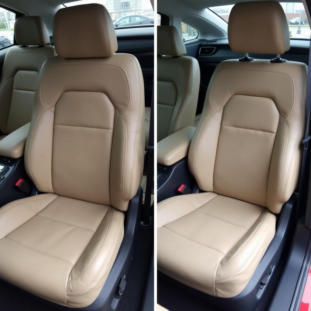 Before and After Car Leather Seat Repair in Liverpool