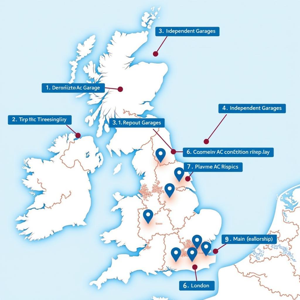 Map of Car AC Repair Shops in London