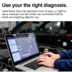 Mechanic Using Laptop for Car Diagnostics