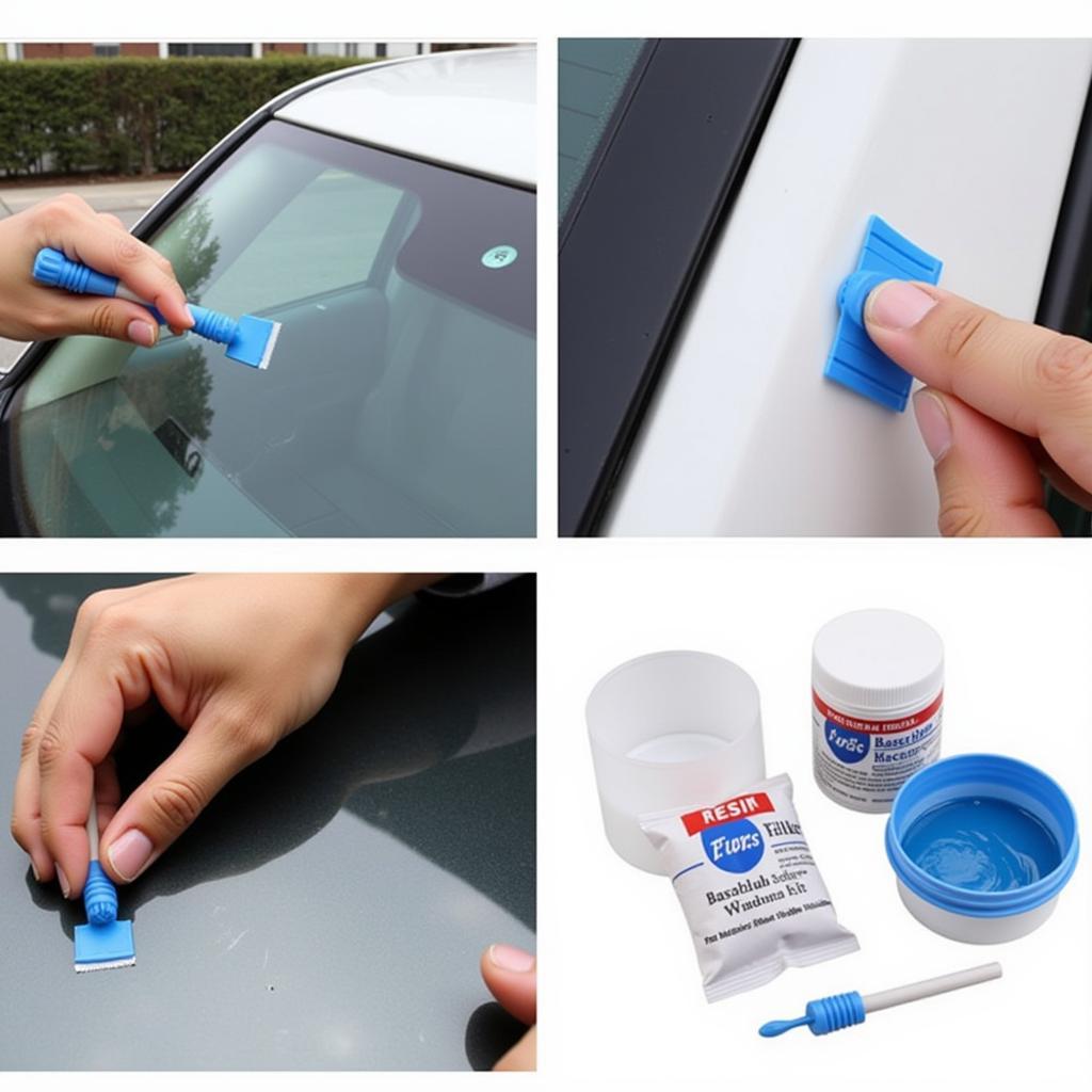 Applying a Car Window Scratch Repair Kit to a Medium Scratch