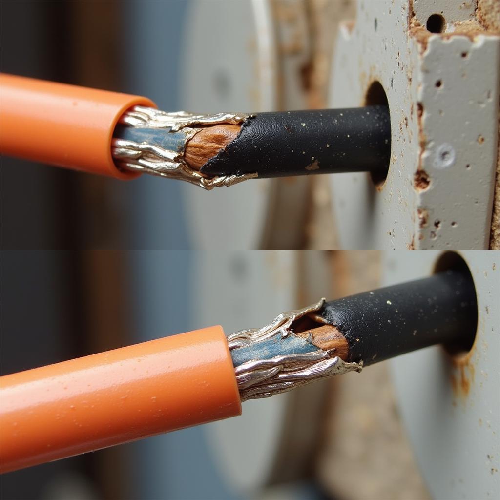 Melted Wire Insulation Due to Overheating and Incorrect Gauge