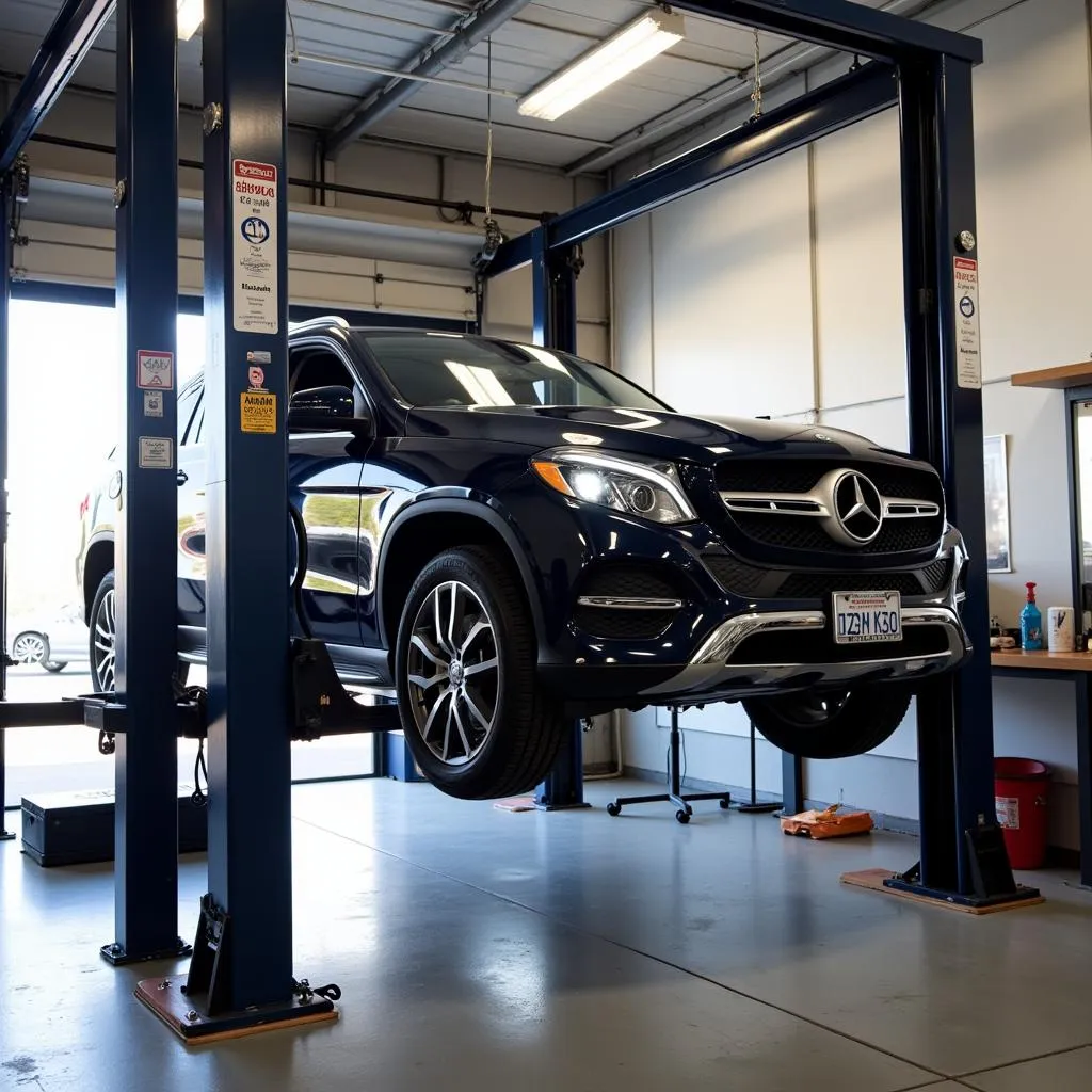  Mercedes-Benz Undergoing Routine Maintenance Check in Manhattan Beach Garage