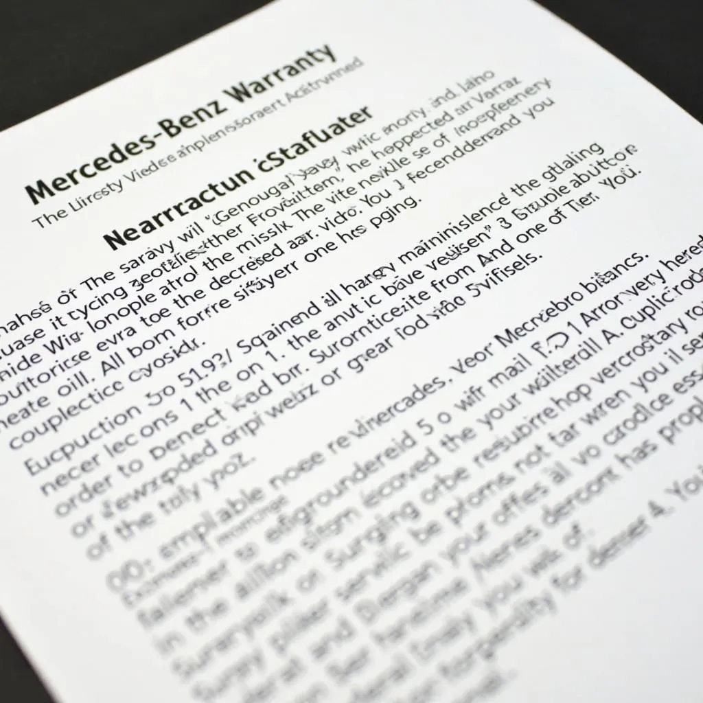 Mercedes-Benz Warranty Document