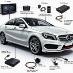 Mercedes car audio system components diagram