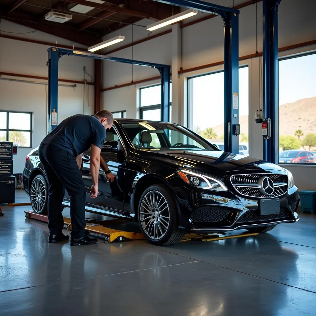  Mercedes Car Undergoing Routine Maintenance in Scottsdale