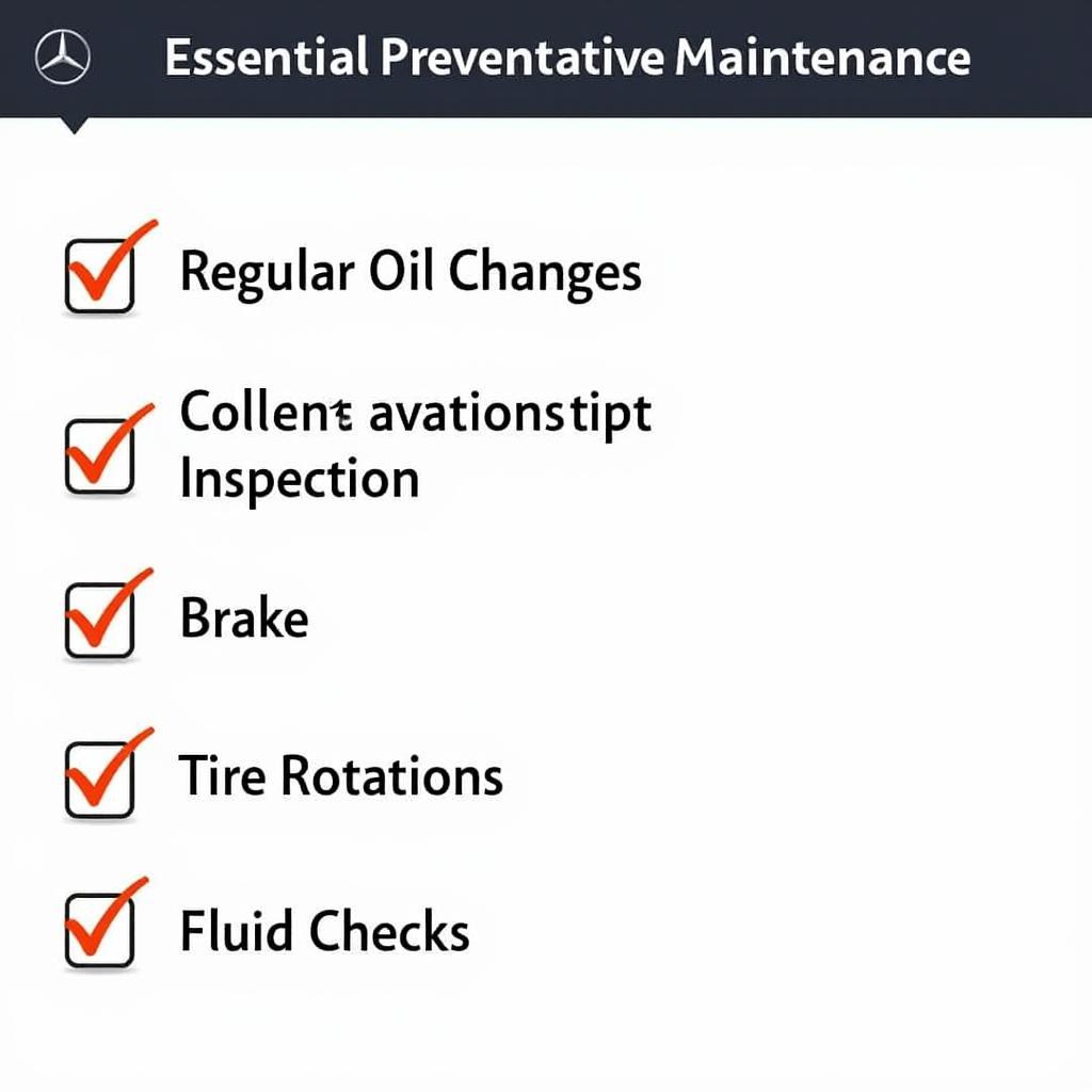 Mercedes Preventative Maintenance Checklist