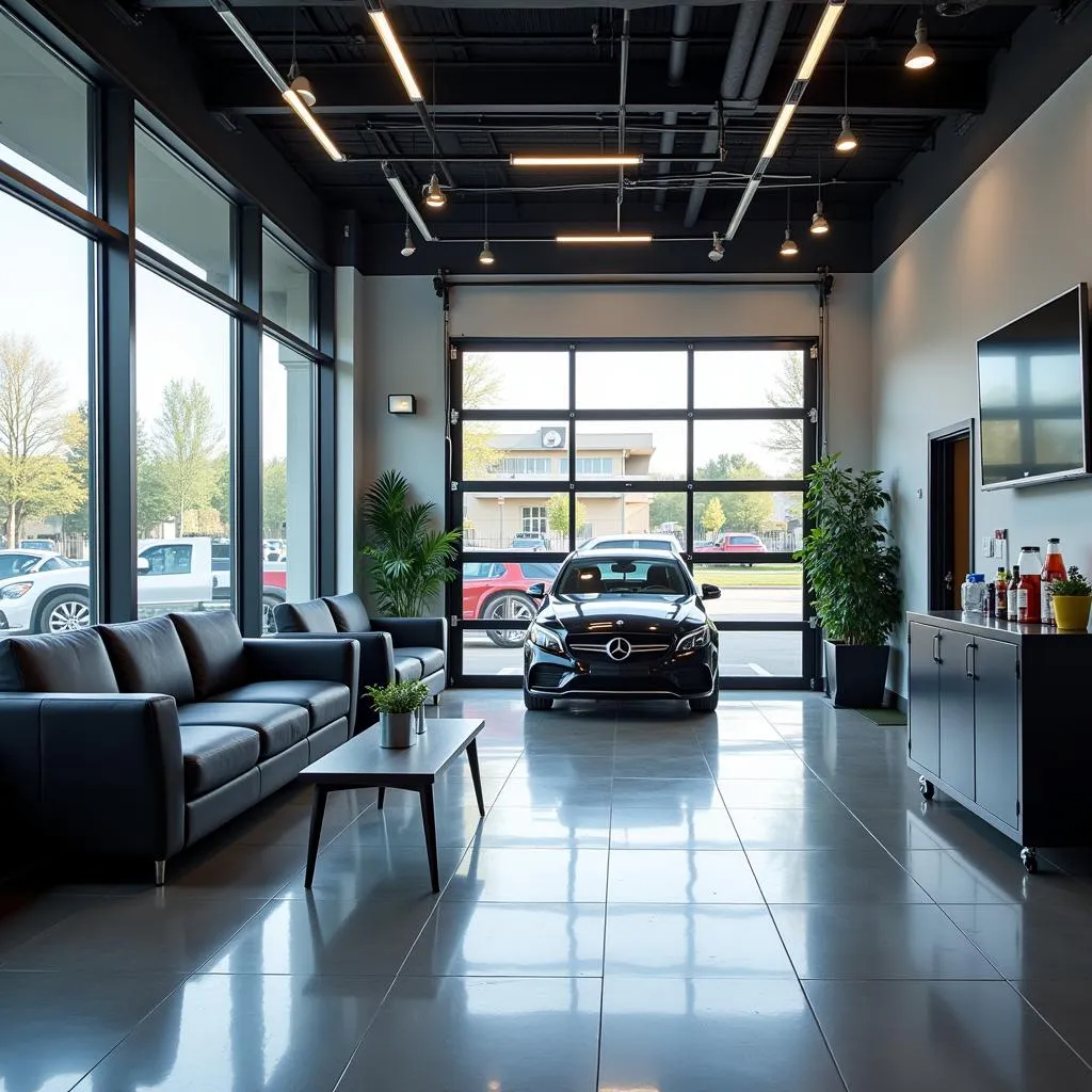 Comfortable Waiting Area in a Mercedes Repair Shop