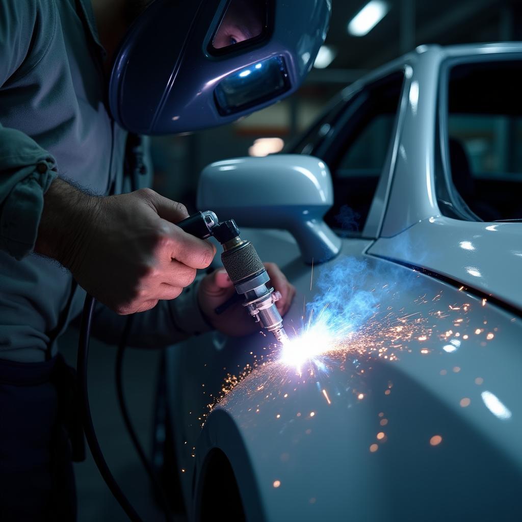 MIG Welding on Car Bodywork