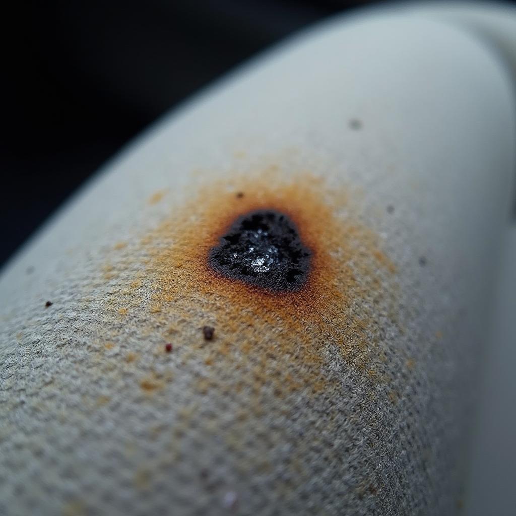 Minor burn on a car seat