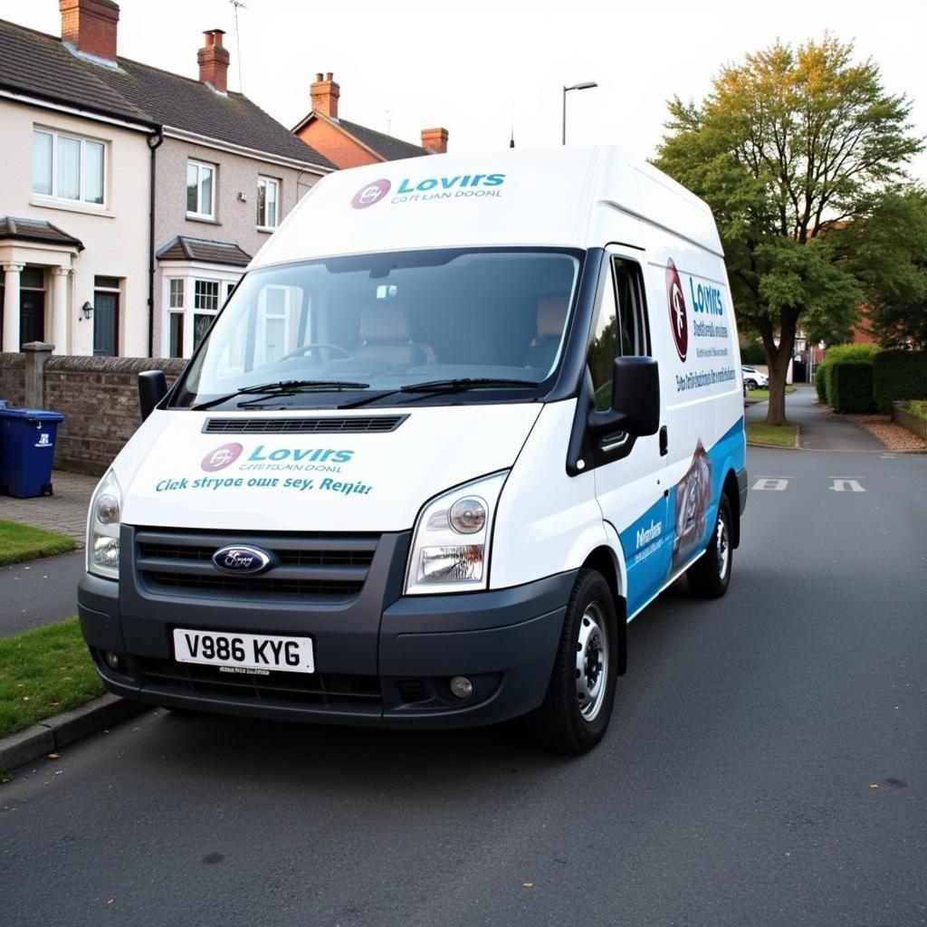 Mobile Car Key Repair Dublin - A mobile car key repair van parked outside a house.