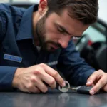 Mobile Car Key Repair Technician at Work