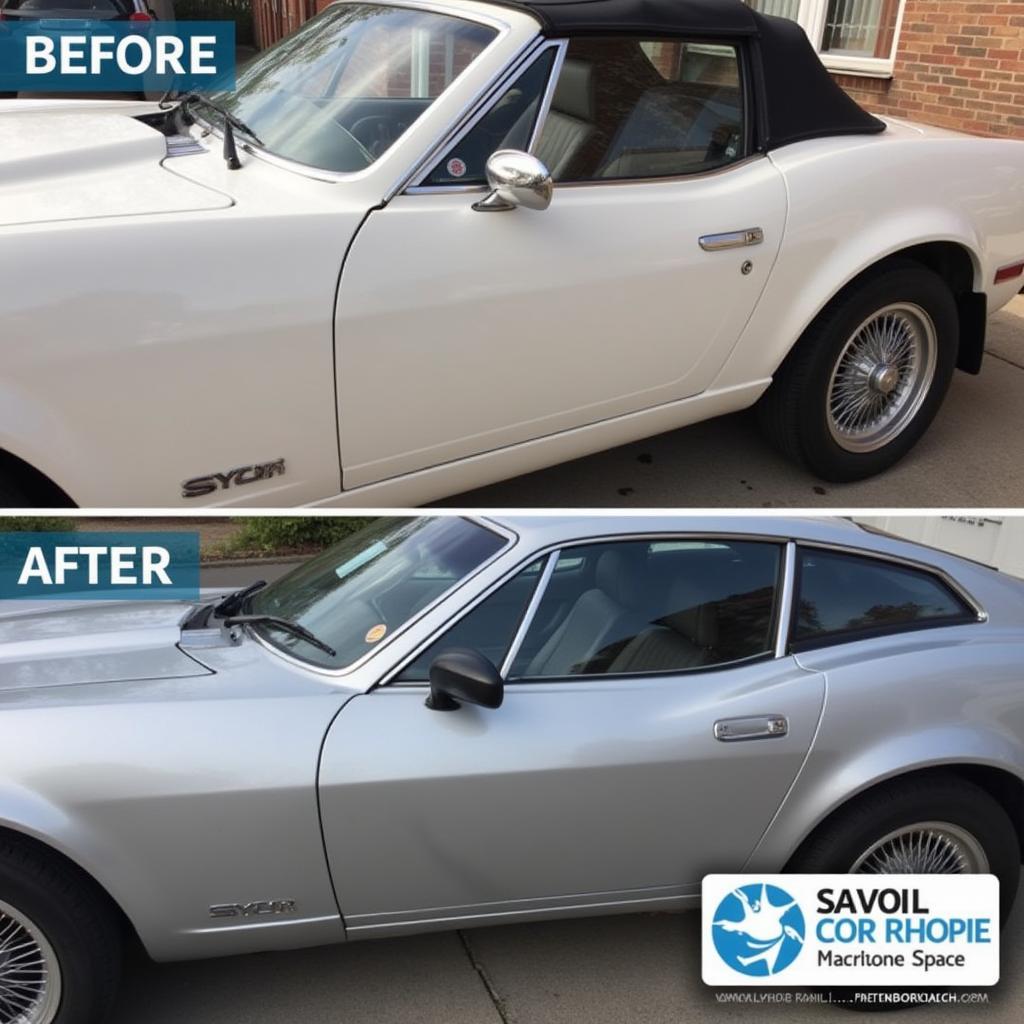 A finished mobile car paint repair on a car in Peterborough